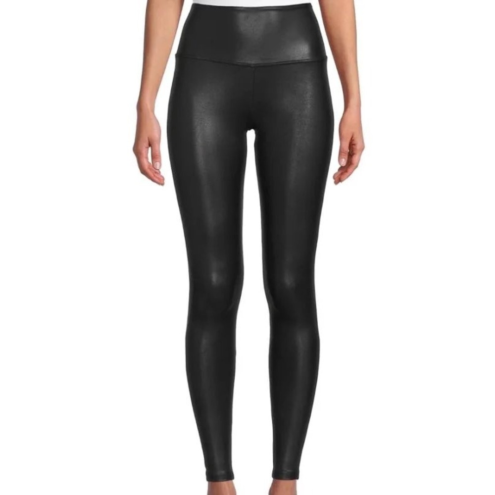 Women's‎ Wide High Rise Waistband Skinny Faux Leather Leggings